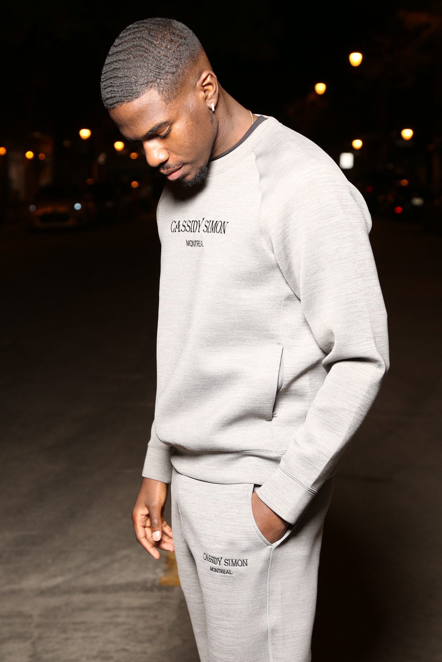 Men's crew neck "full set" (grey)