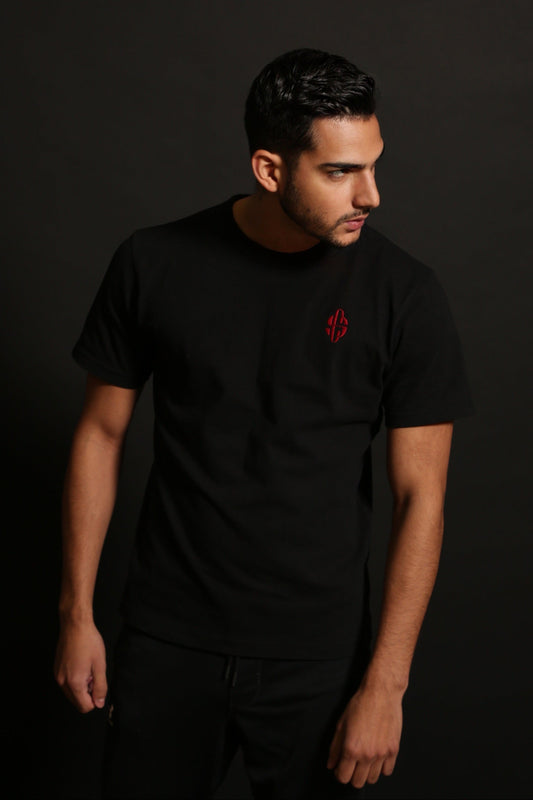 Men’s Crewneck Tee (blk/red)